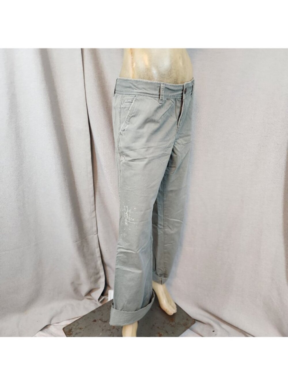 Old Navy Olive Green Distressed Straight Leg Pants Slacks Siz 14 LARGE 36 Wx31 I - Picture 3 of 11
